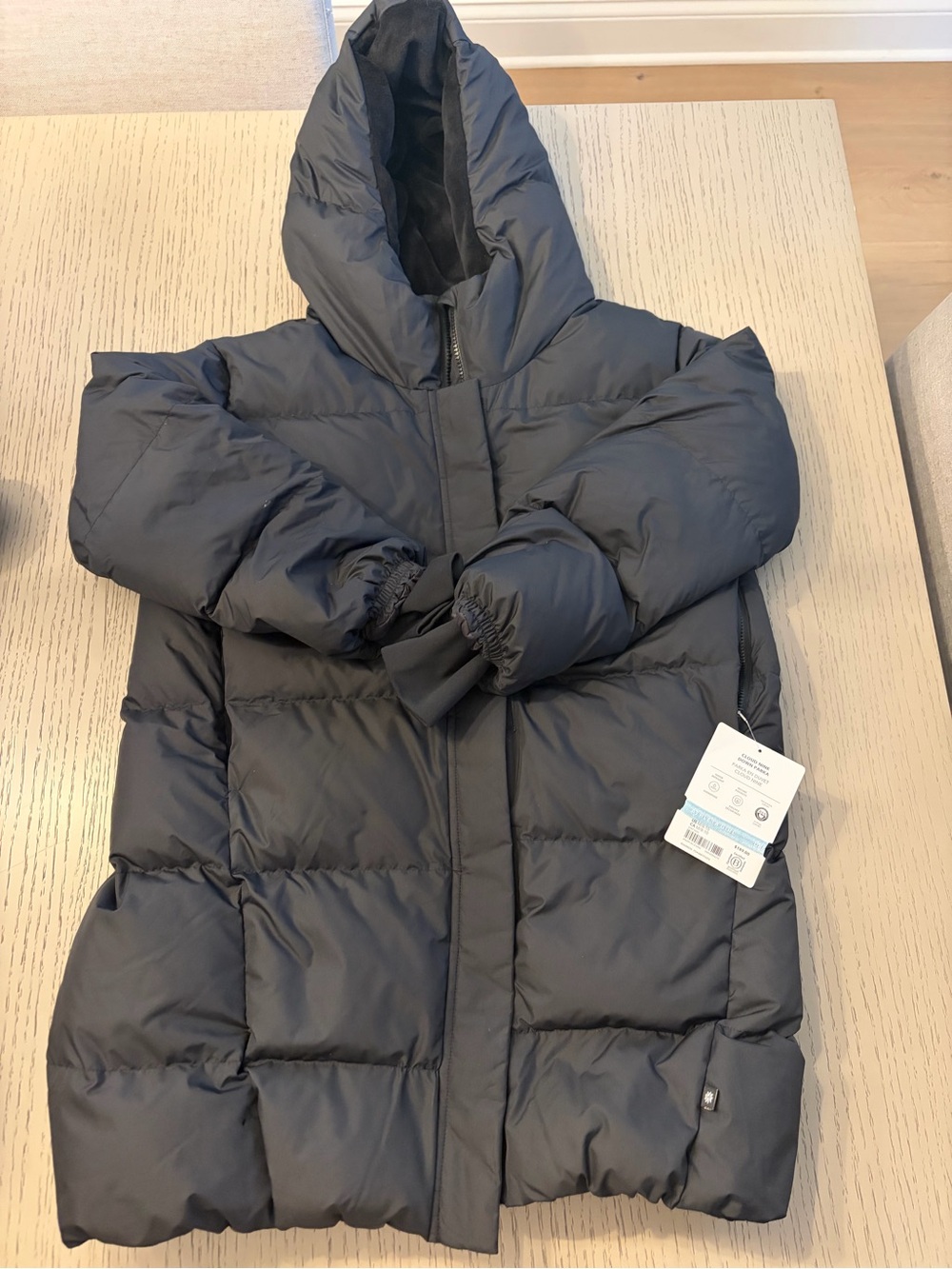 Athleta Kids Hooded Puffer Jacket - Charcoal Gray